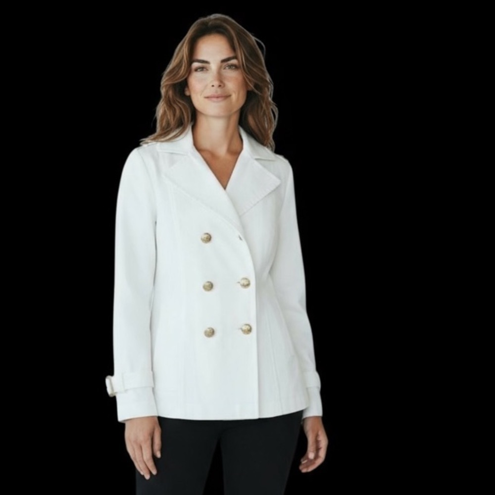 LINEA by LOUIS DELL’ OLIO ladies, off-white, long sleeve blazer, medium